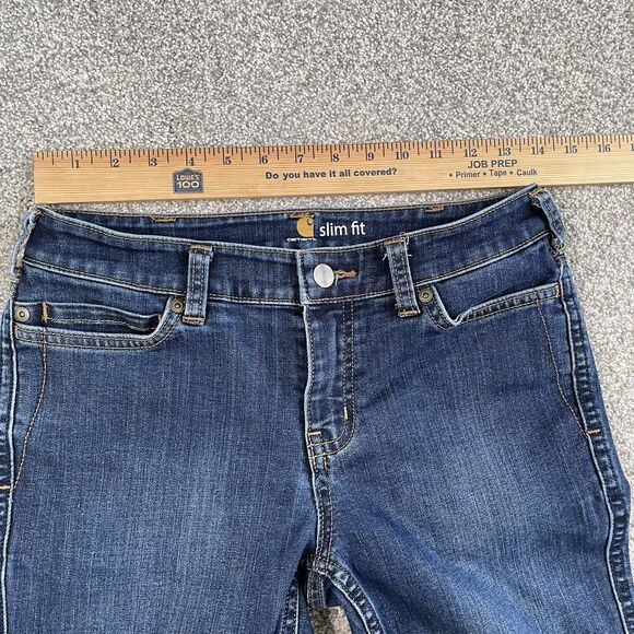 CARHARTT Nyona Women's Slim Fit Denim Jean Bermuda Shorts Stretch Blue Size 2 - Picture 11 of 11